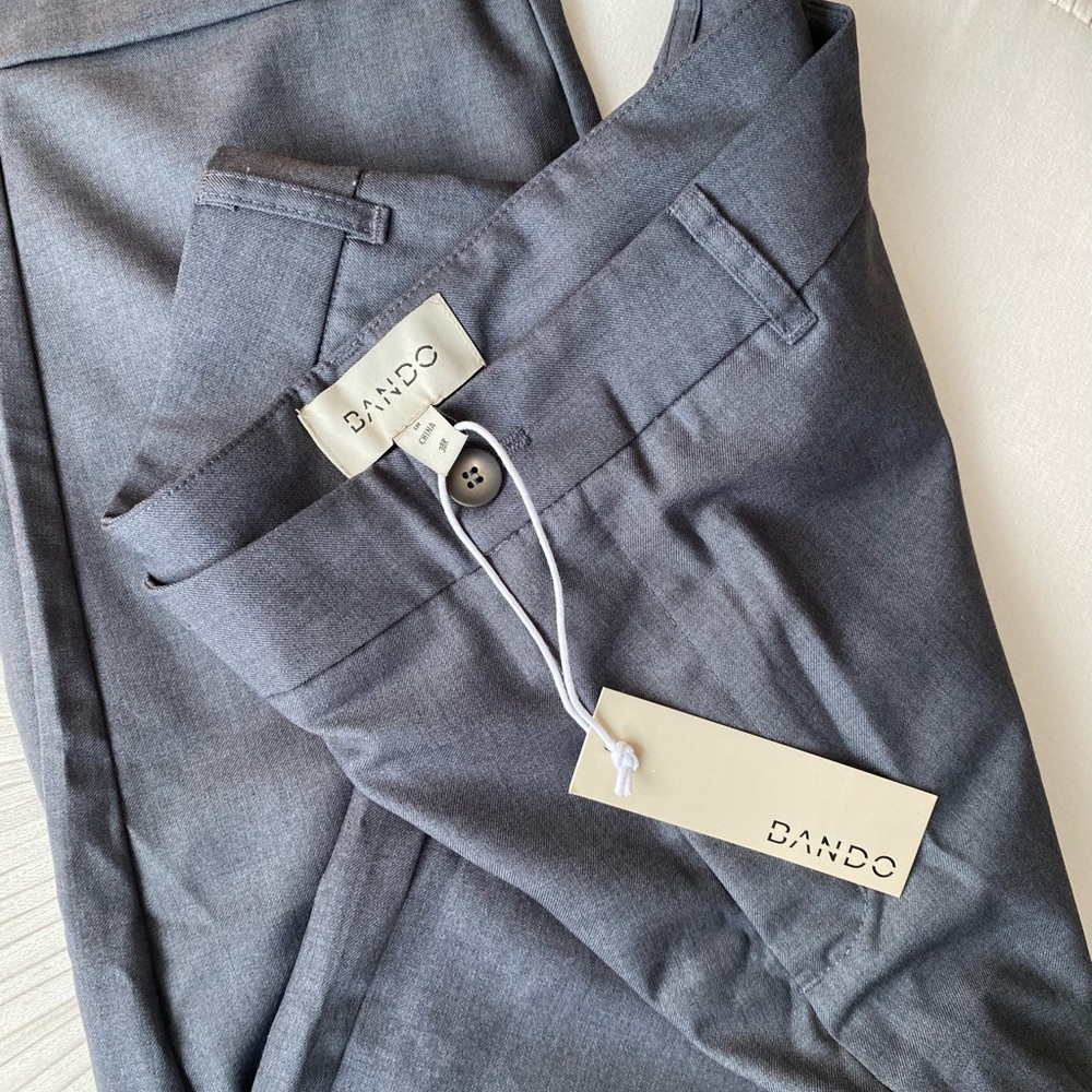 Mens Bando Barrel Fit Trousers in Light Grey - NWT